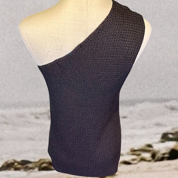 NWOT Free People FP Beach ‘Condado’ One-Shoulder Sweater Top in Charcoal Gray S - Picture 9 of 13